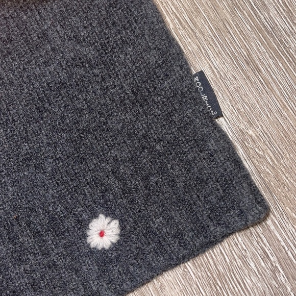 Woolrich 100 % lambs wool quarter zip pull over sweater gray red and white xl - Picture 4 of 7